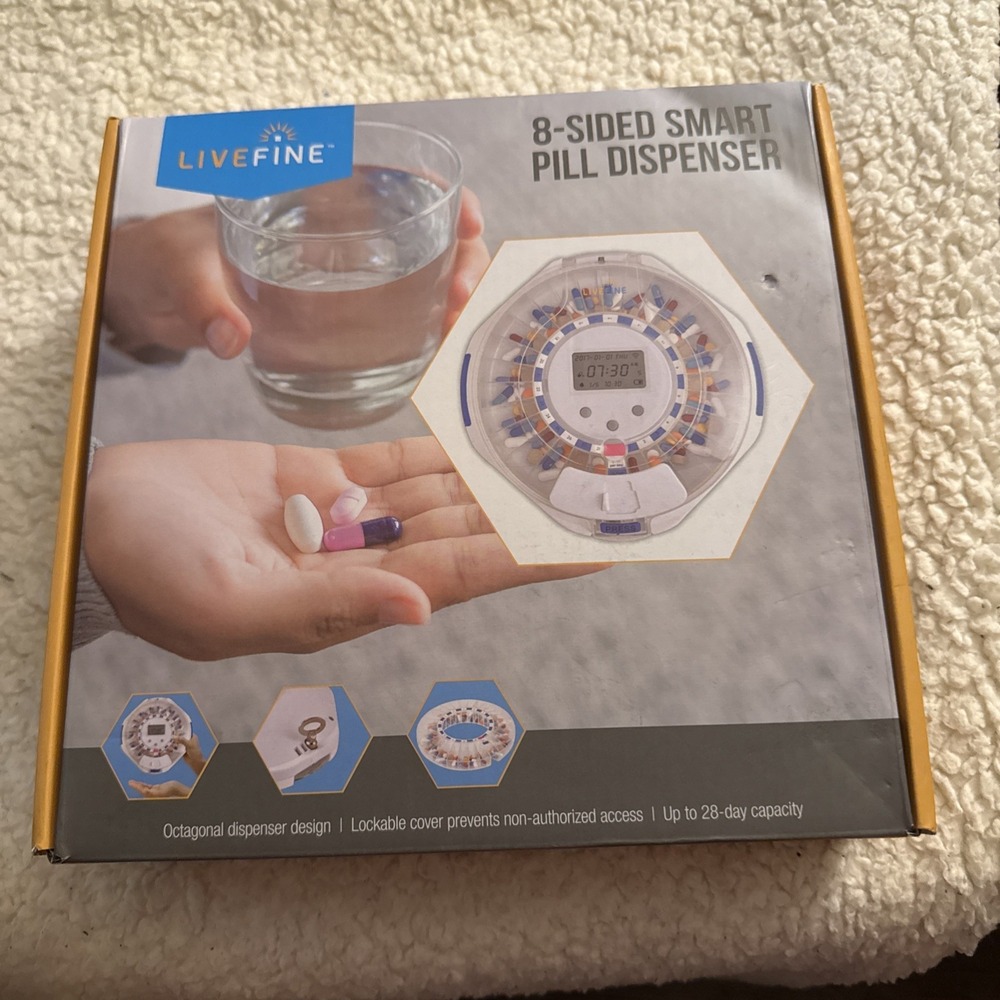 LiveFine Automatic Pill Dispenser 28-Day Locking Medication Organizer Complete